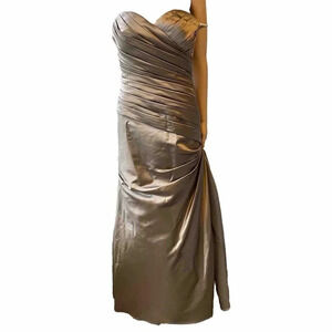 Bill Levkoff Satin Bridesmaid Dress Evening Special Occasion Wedding Party Lady6